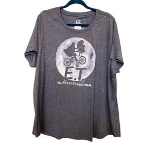 NWT E.T. Extra Terrestrial Charcoal Gray Short Sleeve Graphic Tee Size 3XL